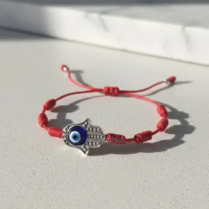 Pulsera de Protección Total: 7 Nudos, Mano de Fátima y Ojo Turco